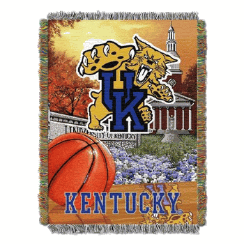 NCAA Kentucky Homefield Advantage Woven Tapestry Throw Blanket 48x60 Inches