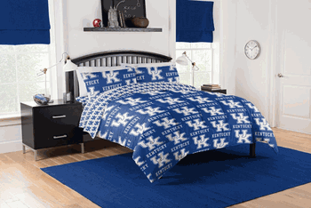 NCAA Kentucky Wildcats Rotary Queen Bed In K Bag Set