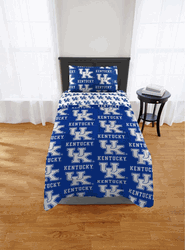 NCAA Kentucky Wildcats Twin Rotary Bed In A Bag Set