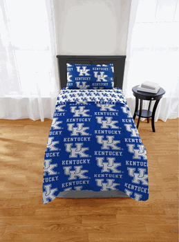 NCAA Kentucky Wildcats Twin Rotary Bed In A Bag Set