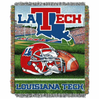 NCAA Louisiana Tech Homefield Advantage Woven Tapestry Throw Blanket 48x60 Inches