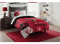 NCAA Louisville Hexagon Twin Comforter Set