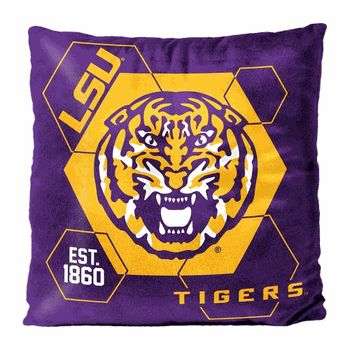 NCAA LSU Connector Velvet Reverse Pillow 16x16 Inches