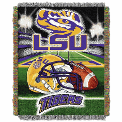 NCAA LSU Homefield Advantage Woven Tapestry Throw Blanket 48x60 Inches