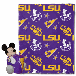NCAA LSU Pennant Mickey Hugger Pillow & Silk Touch Throw Set