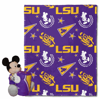 NCAA LSU Pennant Mickey Hugger Pillow & Silk Touch Throw Set
