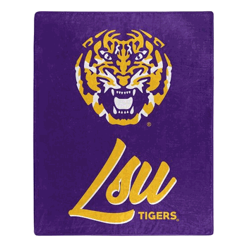 NCAA LSU Signature Raschel Throw Blanket 50x60 Inches