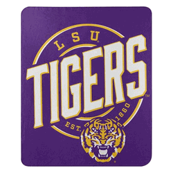 NCAA LSU Tigers Campaign Fleece Throw Blanket 50x60 Inches