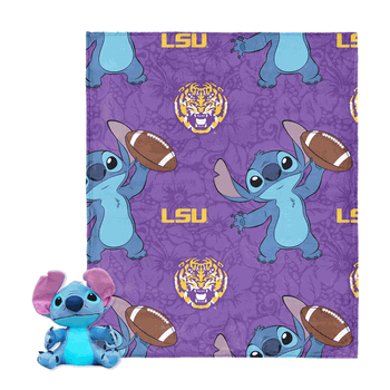 NCAA LSU Tigers Enroll Stitch Hugger Pillow & Silk Touch Throw Blanket Set 40x50 Inches