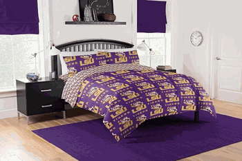 NCAA LSU Tigers Full Rotary Bed In A Bag Set