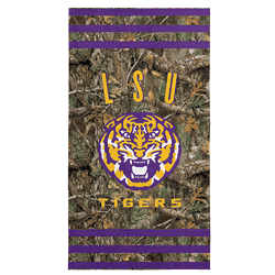 NCAA LSU Tigers Real Tree Stripes Beach Towel