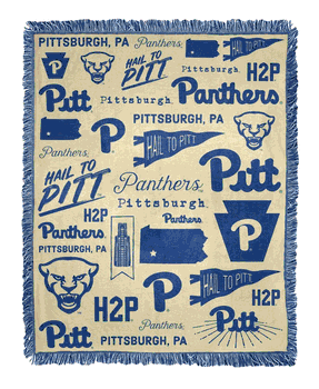 NCAA Mapping Pittsburgh Panthers Jacquard Throw