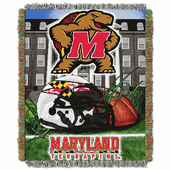 NCAA Maryland Homefield Advantage Woven Tapestry Throw Blanket 48x60 Inches