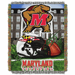 NCAA Maryland Homefield Advantage Woven Tapestry Throw Blanket 48x60 Inches