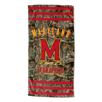 NCAA Maryland Realtree Stripes Beach Towel 30x60 Inches