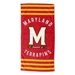 NCAA Maryland Stripes Beach Towel 30x60 Inches