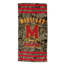 NCAA Maryland Terrapins Real Tree Stripes Beach Towel