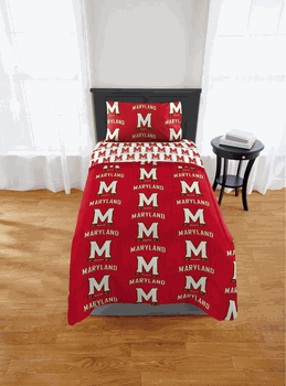 NCAA Maryland Terrapins Twin Rotary Bed In A Bag Set