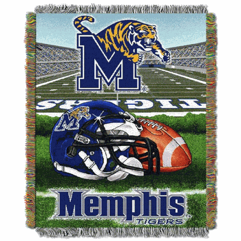NCAA Memphis Homefield Advantage Woven Tapestry Throw Blanket 48x60 Inches