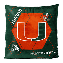 NCAA Miami Connector Velvet Reverse Pillow 16x16 Inches