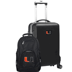 NCAA Miami Hurricanes Deluxe 2-Piece Backpack & Carry-On Set