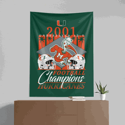 NCAA Miami Pinnacle Wall Hanging 50x60 Inches