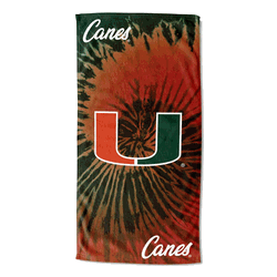 NCAA Miami Psychedelic Beach Towel 30x60 Inches