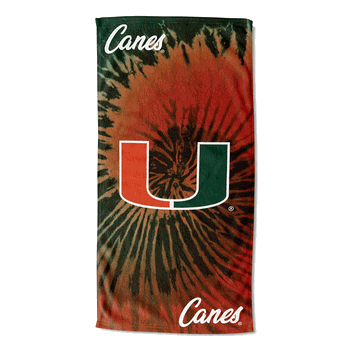 NCAA Miami Psychedelic Beach Towel 30x60 Inches