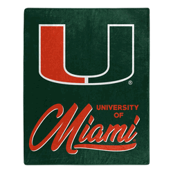 NCAA Miami Signature Raschel Throw Blanket 50x60 Inches