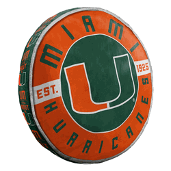 NCAA Miami Travel Cloud Pillow 15 Inches
