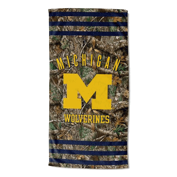 NCAA Michigan Realtree Stripes Beach Towel 30x60 Inches