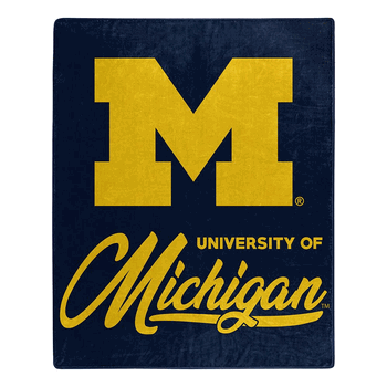 NCAA Michigan Signature Raschel Throw Blanket 50x60 Inches