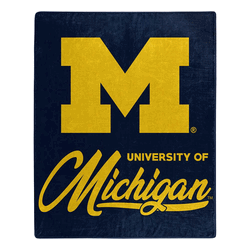 NCAA Michigan Signature Raschel Throw Blanket 50x60 Inches