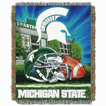 NCAA Michigan State Homefield Advantage Woven Tapestry Throw Blanket 48x60 Inches