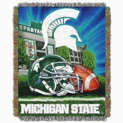 NCAA Michigan State Homefield Advantage Woven Tapestry Throw Blanket 48x60 Inches