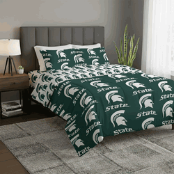 NCAA Michigan State Spartans Rotary Queen Bed In A Bag Set