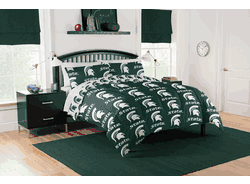 NCAA Michigan State Spartans Spartans Rotary Queen Bed In A Bag Set