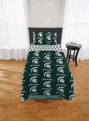 NCAA Michigan State Spartans Spartans Twin Rotary Bed In A Bag Set