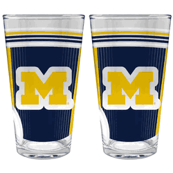 NCAA Michigan Wolverines 2pc Pint Glass Set