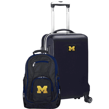 NCAA Michigan Wolverines Deluxe 2-Piece Backpack & Carry-On Set