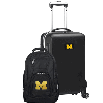 NCAA Michigan Wolverines Deluxe 2-Piece Backpack & Carry-On Set