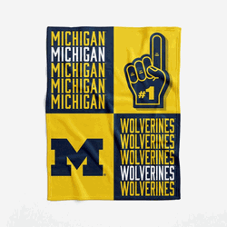 NCAA Michigan Wolverines Domino Swaddle Blanket 40x50 inches