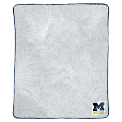 NCAA Michigan Wolverines Patch Two Tone Sherpa Throw
