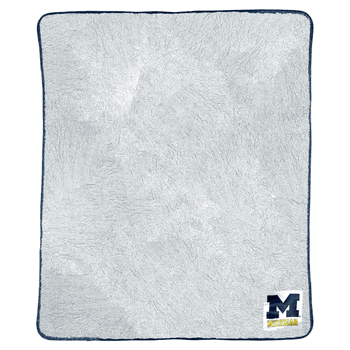 NCAA Michigan Wolverines Patch Two Tone Sherpa Throw