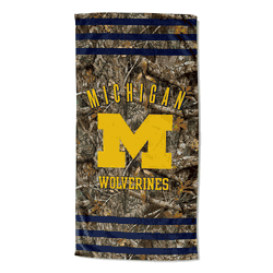 NCAA Michigan Wolverines Real Tree Stripes Beach Towel