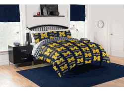 NCAA Michigan Wolverines Rotary Queen Bed In A Bag Set