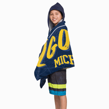 NCAA Michigan Youth Hooded Beach Towel 21x51 Inches