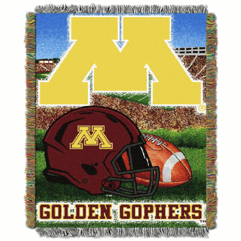 NCAA Minnesota Homefield Advantage Woven Tapestry Throw Blanket 48x60 Inches