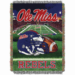 NCAA Mississippi Homefield Advantage Woven Tapestry Throw Blanket 48x60 Inches