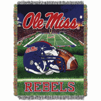 NCAA Mississippi Homefield Advantage Woven Tapestry Throw Blanket 48x60 Inches
